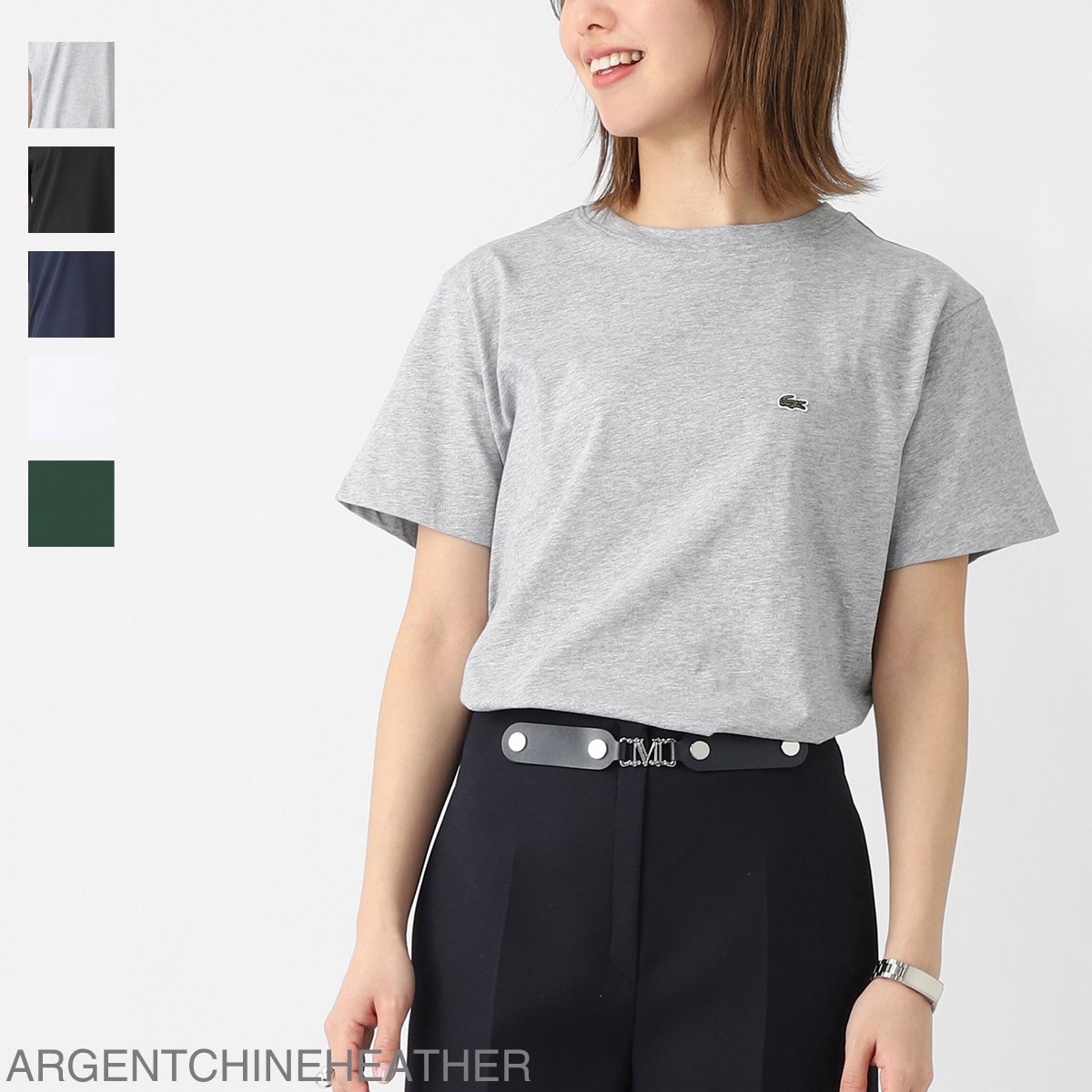 『ネコポス対応(1点まで)』LACOSTE ラコステ クルーネックTシャツ/KIDS キッズ ボーイズ/ワンポイント 刺繍ロゴ レディース