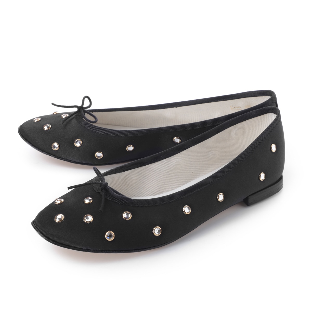 repetto レペット バレエシューズ/フラットシューズ/CENDRILLON HAUTE クリスタル ビジュー リボン ラウンドトゥ【大きいサイズあり】 レディース