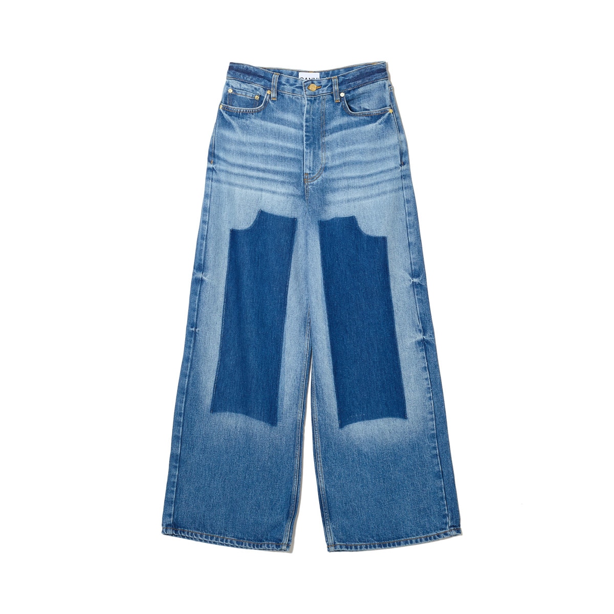 GANNI ガニー ジップフライジーンズ/バギージーンズ/LIGHT WEIGHT DENIM BAGGY JEANS ウォッシュ加工 デニムパンツ レディース