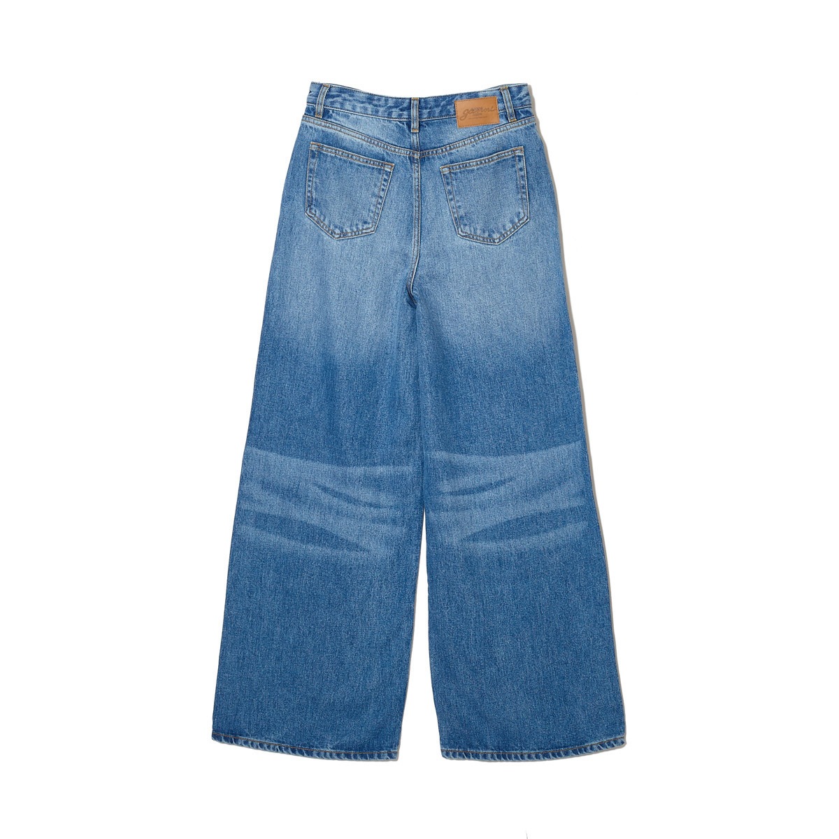 GANNI ガニー ジップフライジーンズ/バギージーンズ/LIGHT WEIGHT DENIM BAGGY JEANS ウォッシュ加工 デニムパンツ レディース