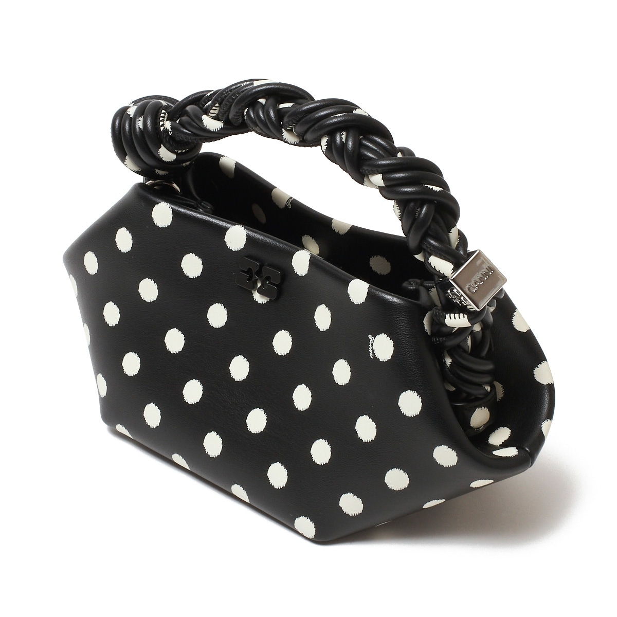 GANNI ガニー ハンドバッグ 2WAY/ショルダーバッグ ミニバッグ/BOU MINI PRINTED バタフライロゴ 刻印入りダイス ポルカドット ショルダーバッグ ハンドバッグ レディース