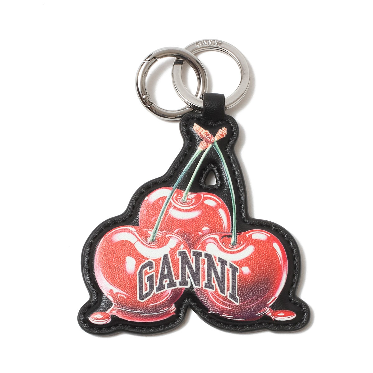 GANNI ガニー キーリング/バッグチャームモチーフ/CHERRY KEYRING チェリー ロゴ バッグチャーム レディース