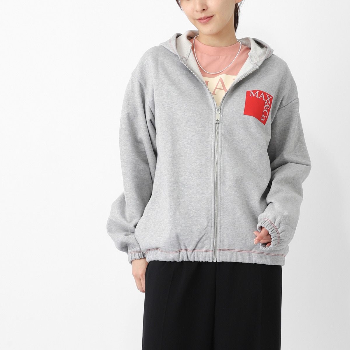 MAX＆Co. マックスアンドコー ジップアップパーカ/KIDS キッズ/MAX MARA MAX&CO ワンポイント ロゴ レディース
