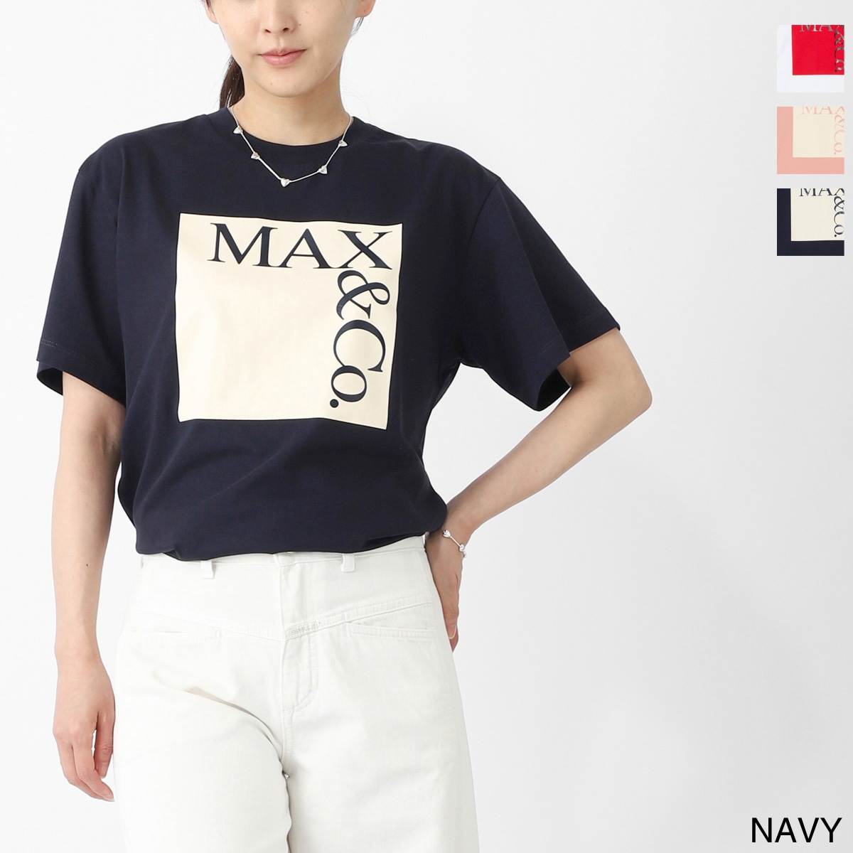 『ネコポス対応(1点まで)』MAX＆Co. マックスアンドコー クルーネックTシャツ/KIDS キッズ/MAX MARA MAX&CO ロゴT レディース