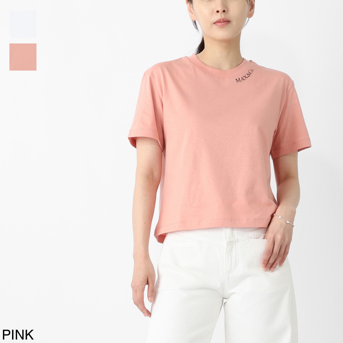 『ネコポス対応(1点まで)』MAX＆Co. マックスアンドコー クルーネックTシャツ/KIDS キッズ/MAX MARA MAX&CO ロゴT レディース