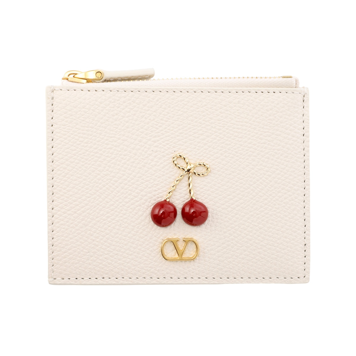 VALENTINO GARAVANI ヴァレンティノガラヴァーニ コインケース/カードホルダー/CHERRYFIC CARDHOLDER Vロゴ シグネチャー チェリー フラグメントケース カードケース レディース