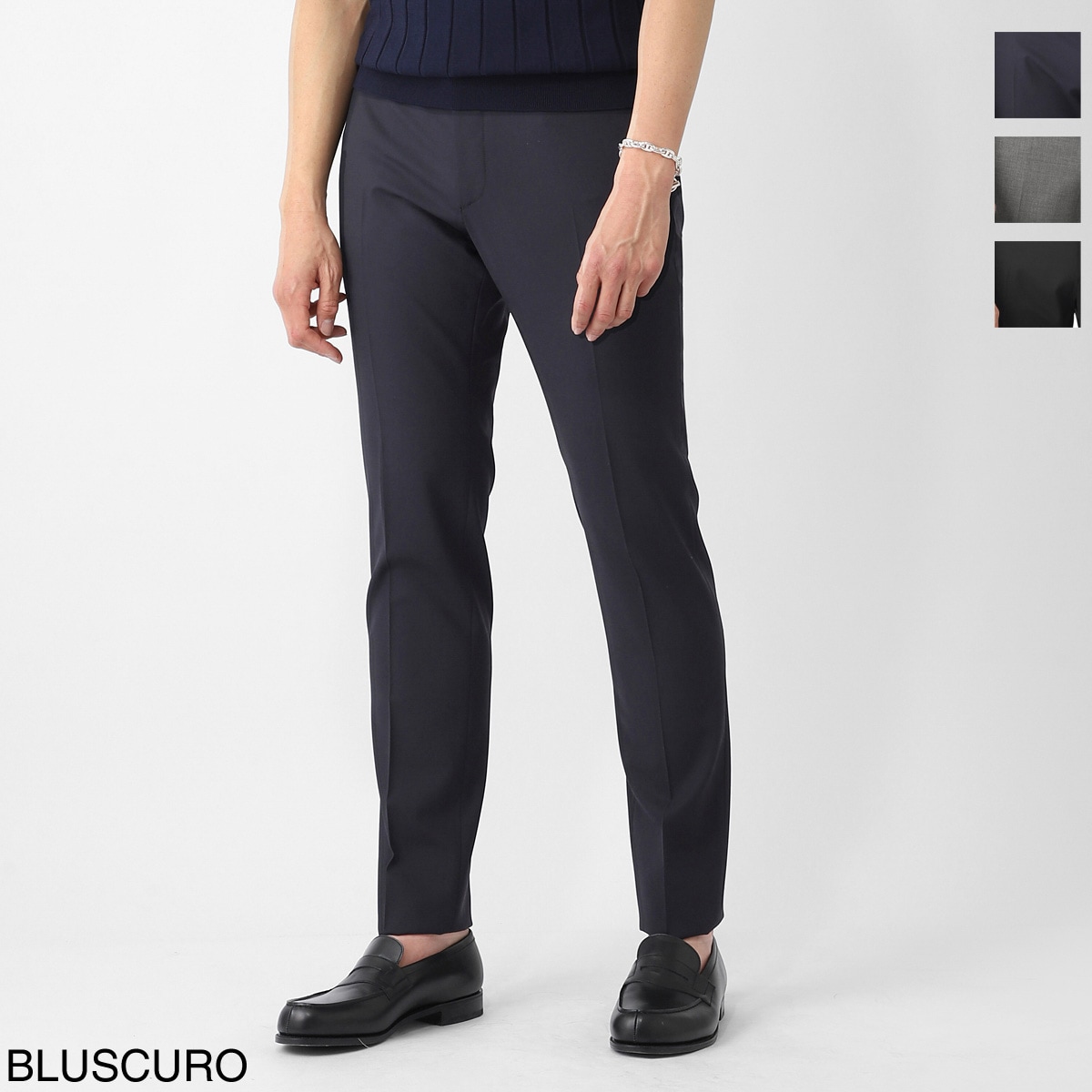 INCOTEX インコテックス ノープリーツ スラックス/ウールパンツ/SLIM FIT 84型【大きいサイズあり】 メンズ