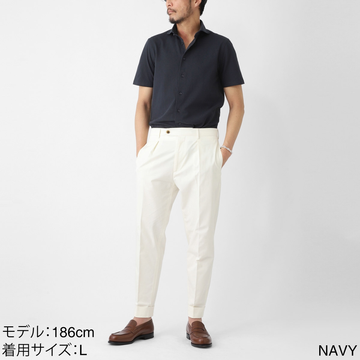 GUY ROVER ギローバー 半袖シャツ/ワイドカラーシャツ/JERSEY メンズ