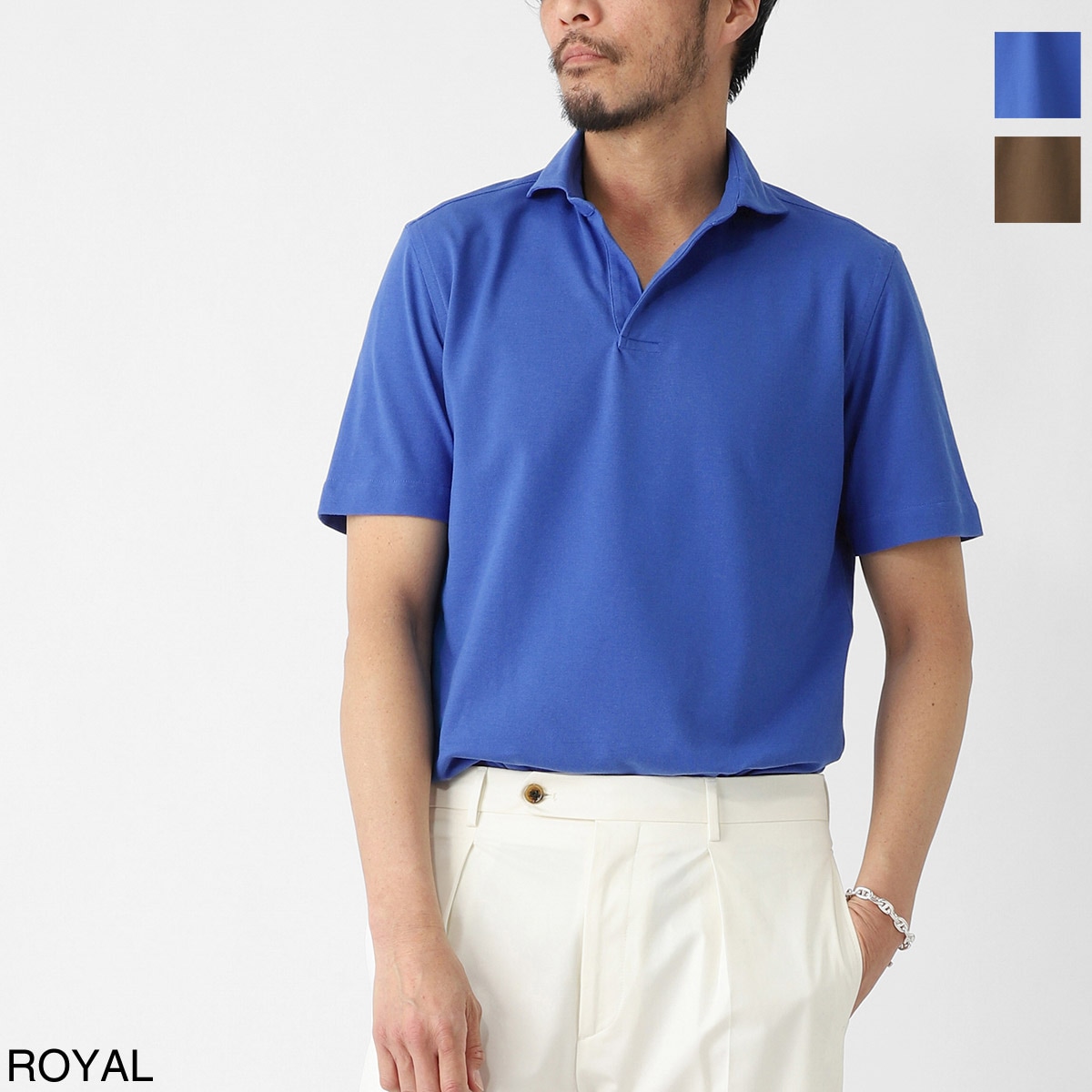GUY ROVER ギローバー 半袖ポロシャツ/スキッパーポロシャツ/JERSEY メンズ