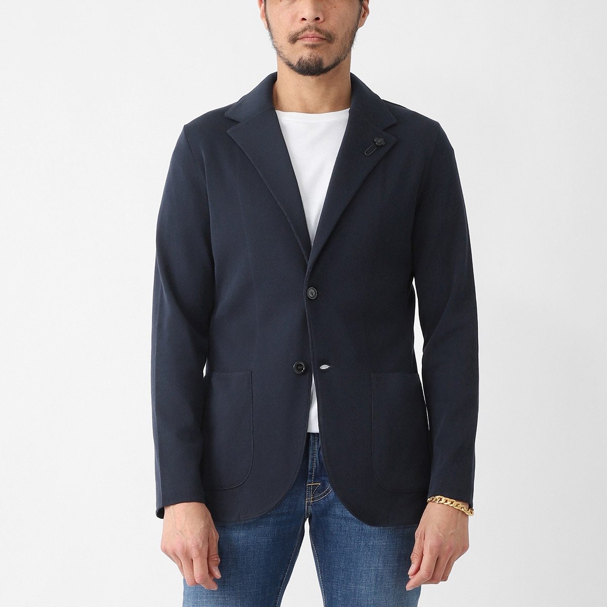 LARDINI ラルディーニ 2つボタン ニットジャケット メンズ | メンズ