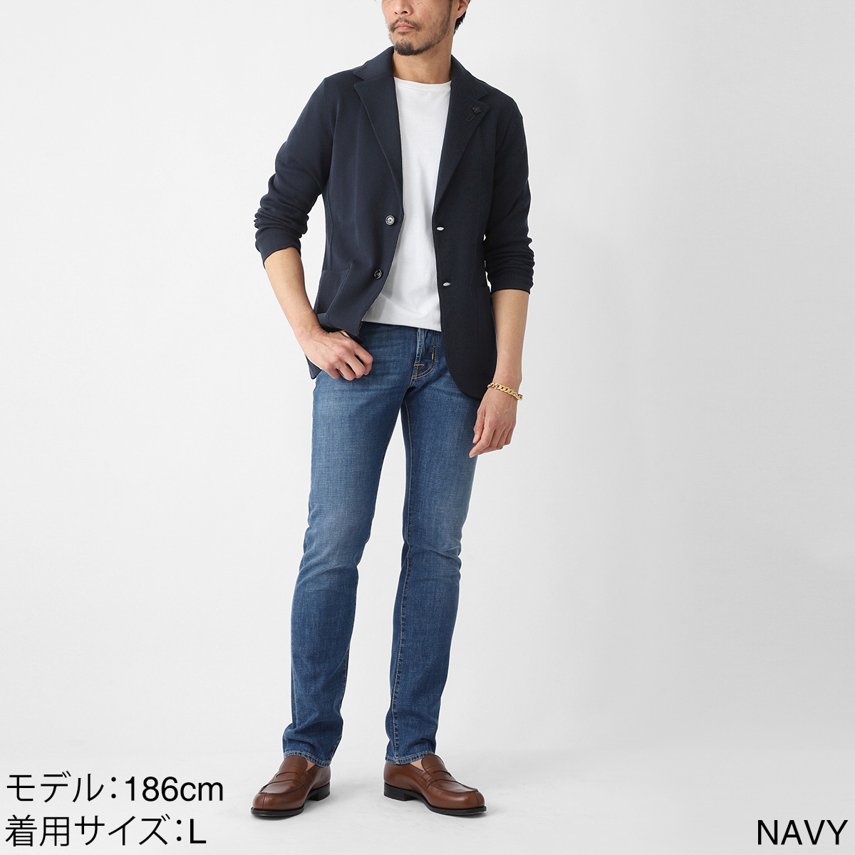 LARDINI ラルディーニ 2つボタン ニットジャケット メンズ | メンズ
