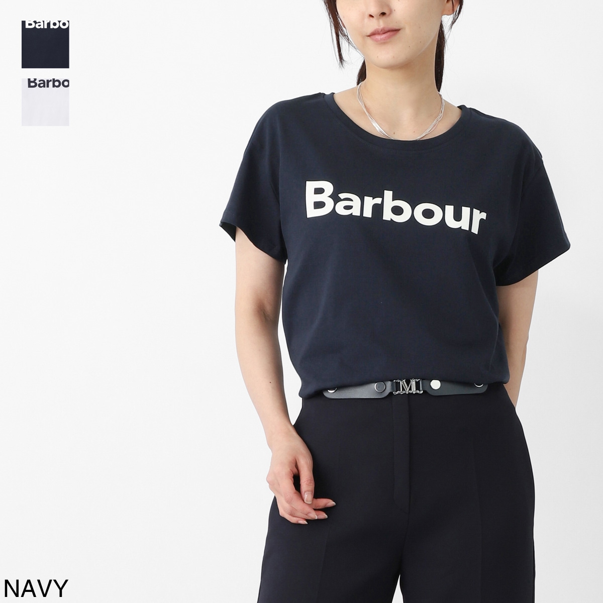 『ネコポス対応(1点まで)』Barbour バブアー クルーネックTシャツ/HARTLAND T-SHIRT レディース