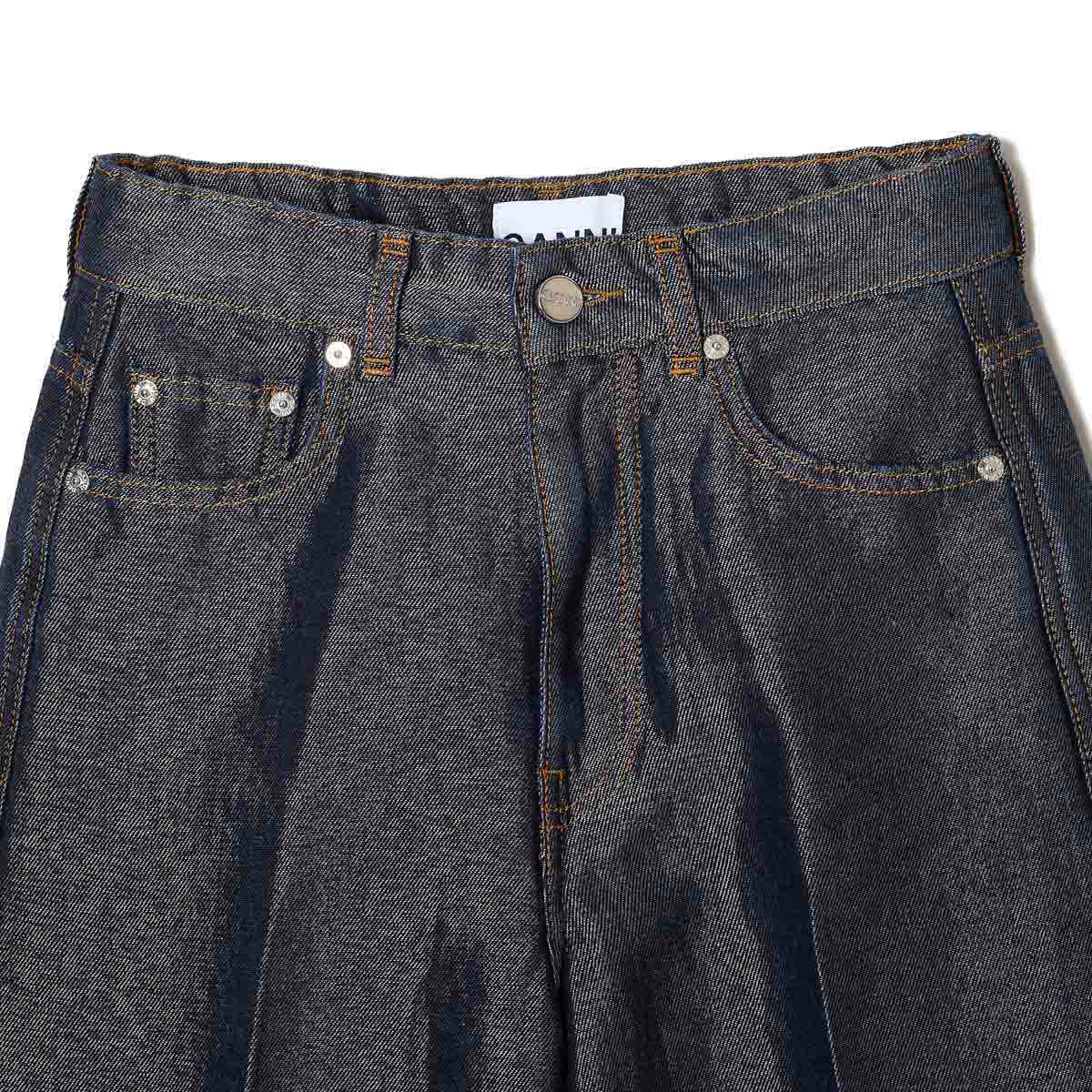 GANNI ガニー デニムショーツ/ハーフパンツ/SHINY WEFT DENIM SHORTS ハーフ デニムパンツ レディース