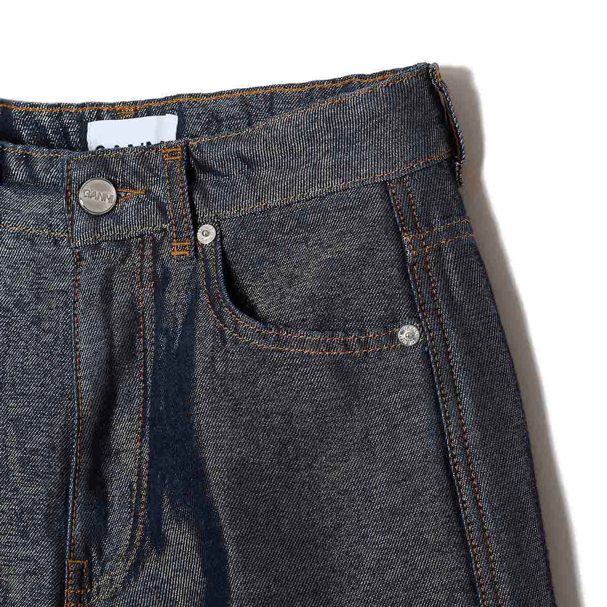 GANNI ガニー デニムショーツ/ハーフパンツ/SHINY WEFT DENIM SHORTS ハーフ デニムパンツ レディース