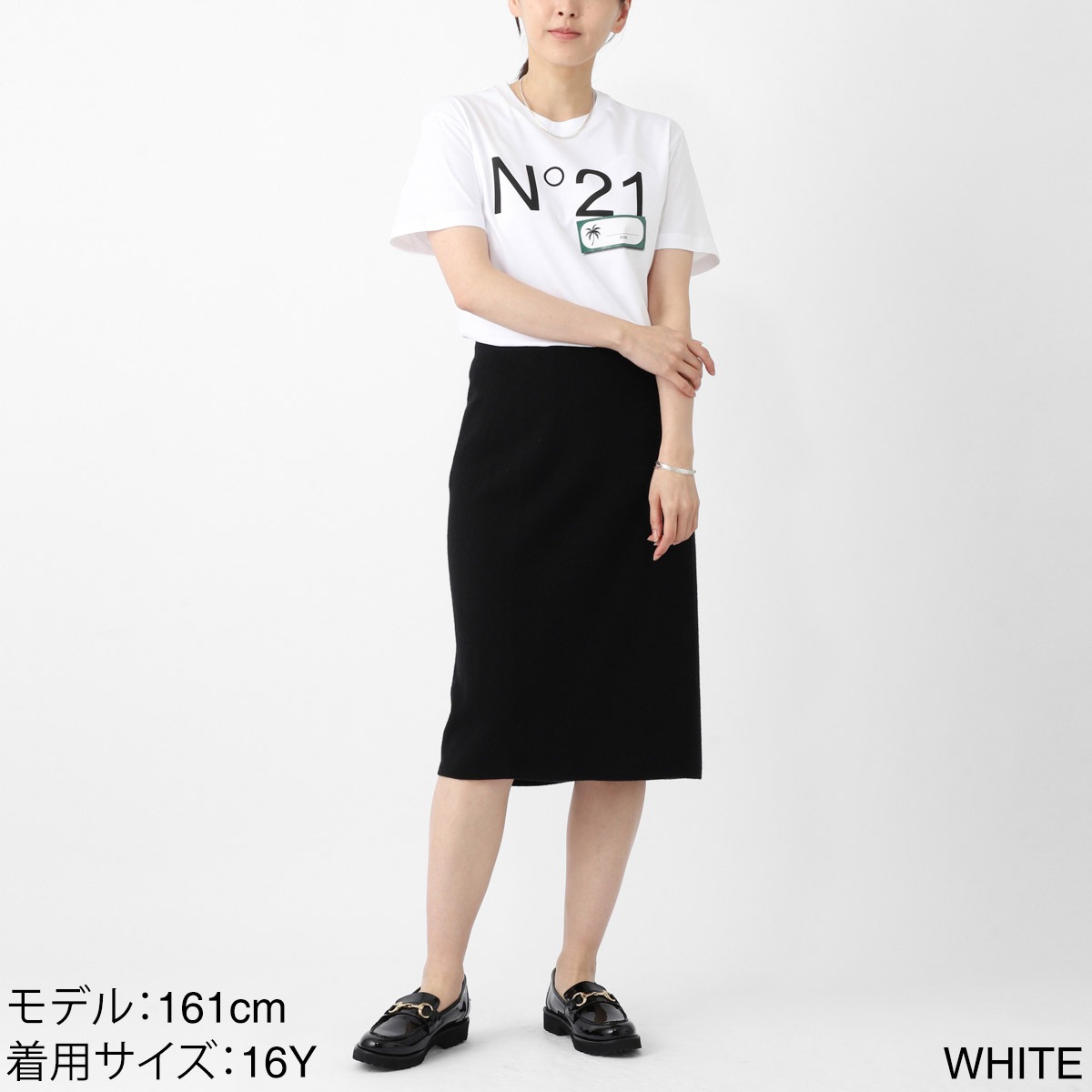『ネコポス対応(1点まで)』N°21 ヌメロヴェントゥーノ クルーネックTシャツ/KIDS キッズ/ロゴTシャツ レディース