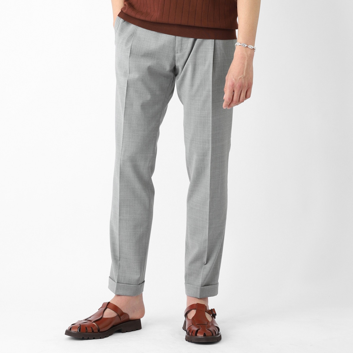 BERWICH ベルウィッチ ツープリーツ スラックス/ウールパンツ/BARBERLUX HIGH PERFORMANCE POLI-WOOL STRETCH メンズ