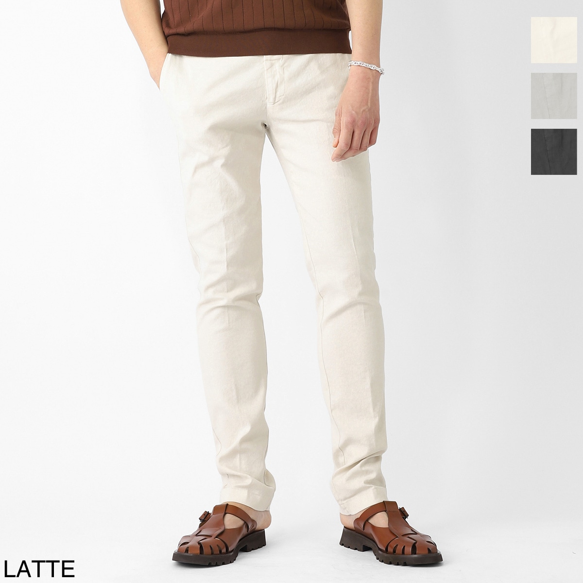 BERWICH ベルウィッチ ノープリーツ スラックス/JMORELLO-GD COTTON LINEN STRETCH メンズ