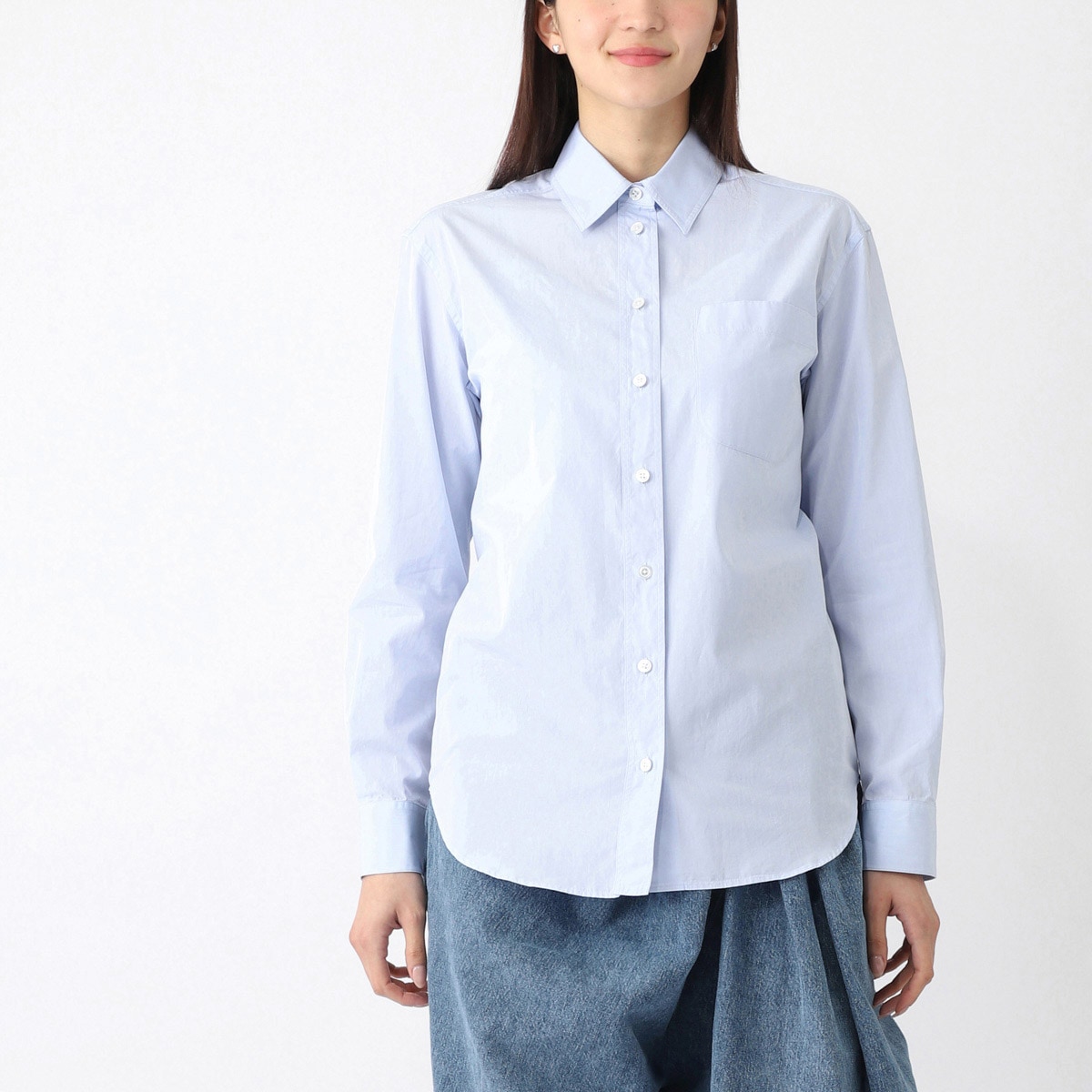 THE ROW ザ ロウ 長袖レギュラーカラーシャツ/GAVINA SHIRT シーアイランドコットン パッチポケット レディース