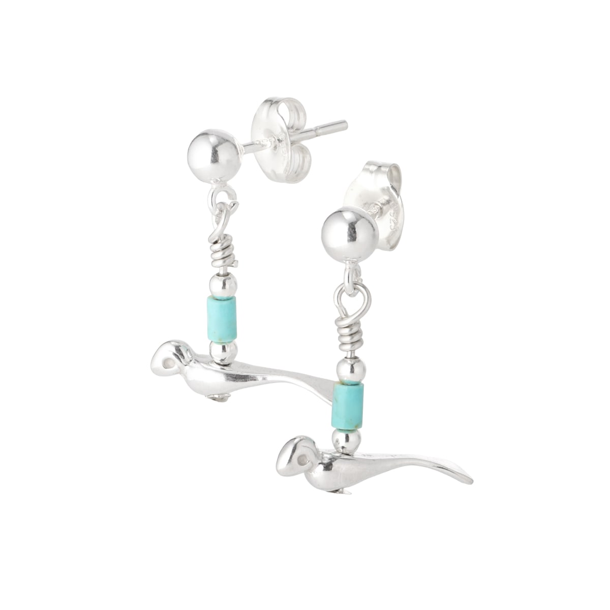 HARPO ハルポ(アルポ) 両耳ピアス/HP08-E ターコイズ バード アニマル ピアス  silver925 シルバー レディース