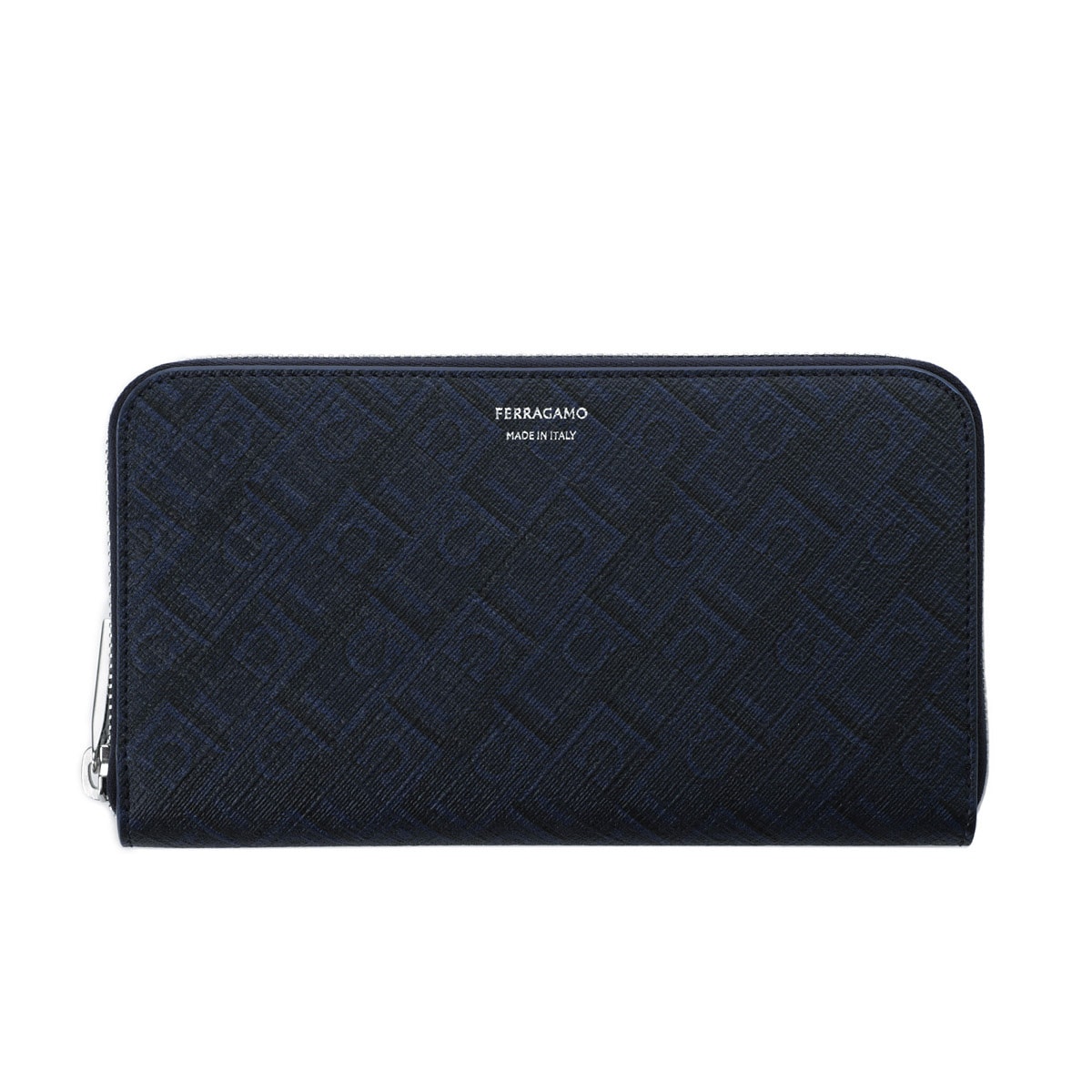 FERRAGAMO フェラガモ ラウンドファスナー 長財布 小銭入れ付き/MONOGRAM メンズ