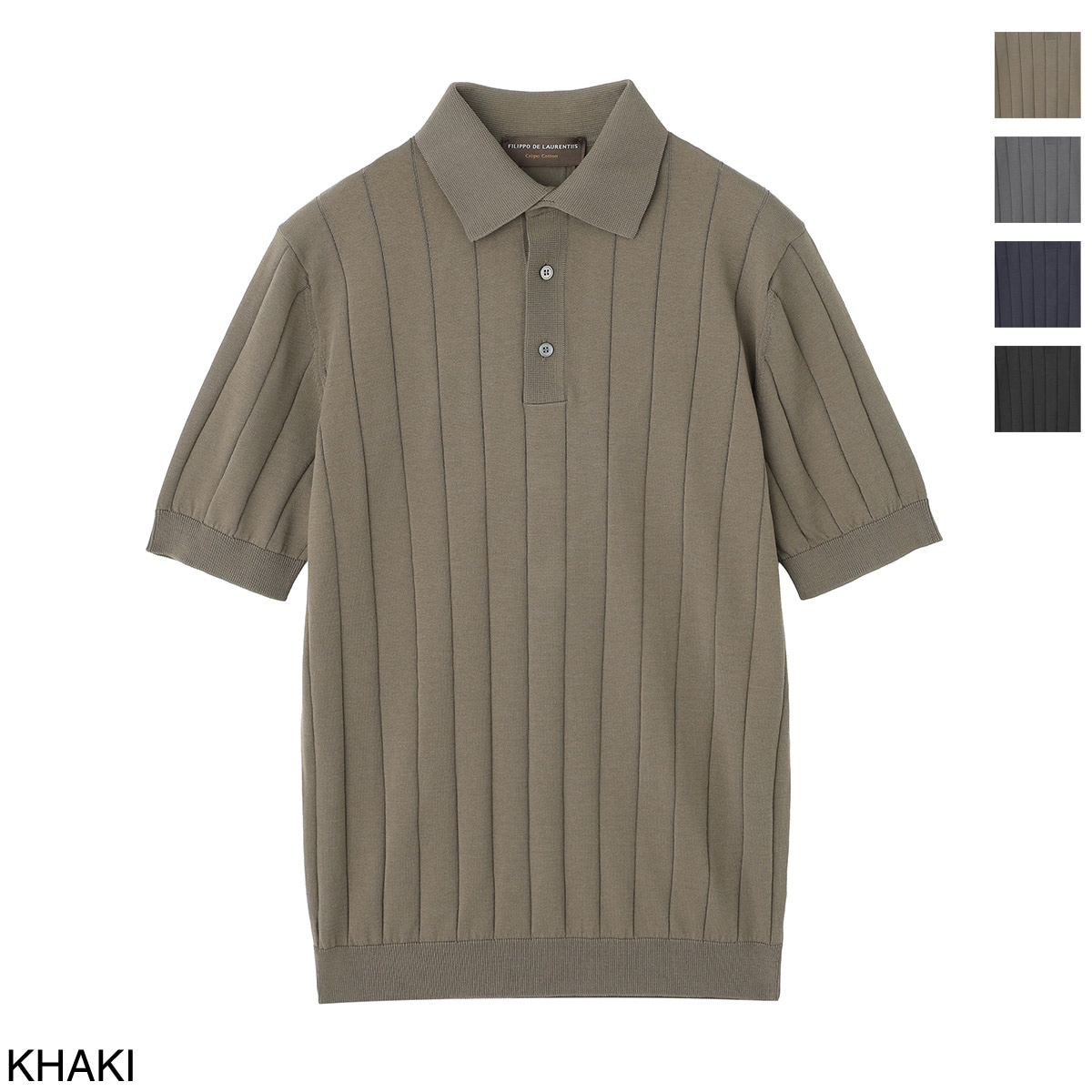 FILIPPO DE LAURENTIIS フィリッポ デ ローレンティス ニットポロシャツ/POLO SWEATER SS CREPE COTTON クレープコットン【大きいサイズあり】 メンズ