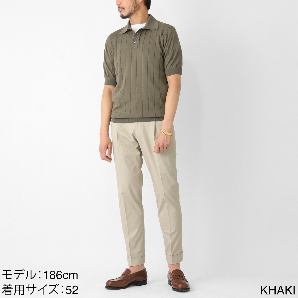 FILIPPO DE LAURENTIIS フィリッポ デ ローレンティス ニットポロシャツ/POLO SWEATER SS CREPE COTTON クレープコットン【大きいサイズあり】 メンズ