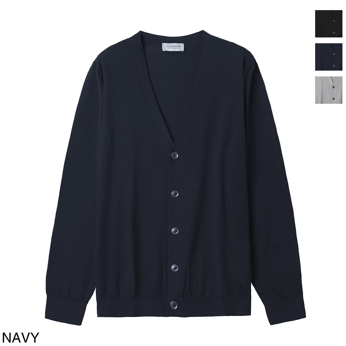 JOHN SMEDLEY ジョンスメドレー Vネック カーディガン/BERNARD ベルナード シーアイランドコットン 30ゲージ EASY FIT メンズ