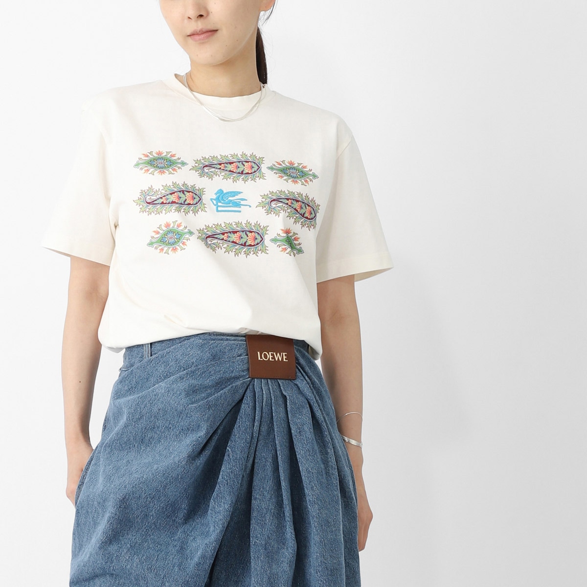 ETRO エトロ クルーネックTシャツ/KIDS キッズ/ペガソ ロゴ Tシャツ レディース