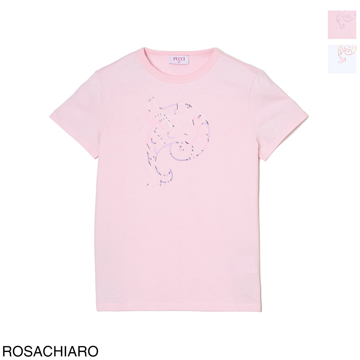 PUCCI プッチ クルーネックTシャツ/KIDS キッズ ガールズ/ロゴ スタッズ カラー2色 レディース