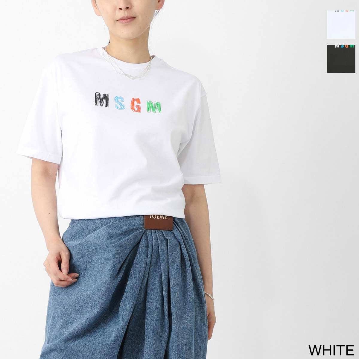 2018SS 新作✨  MSGM クロップド ロゴプリント  Tシャツ MSGM（エムエスジーエム） MSGM Tシャツ 半袖 トップス ブラック