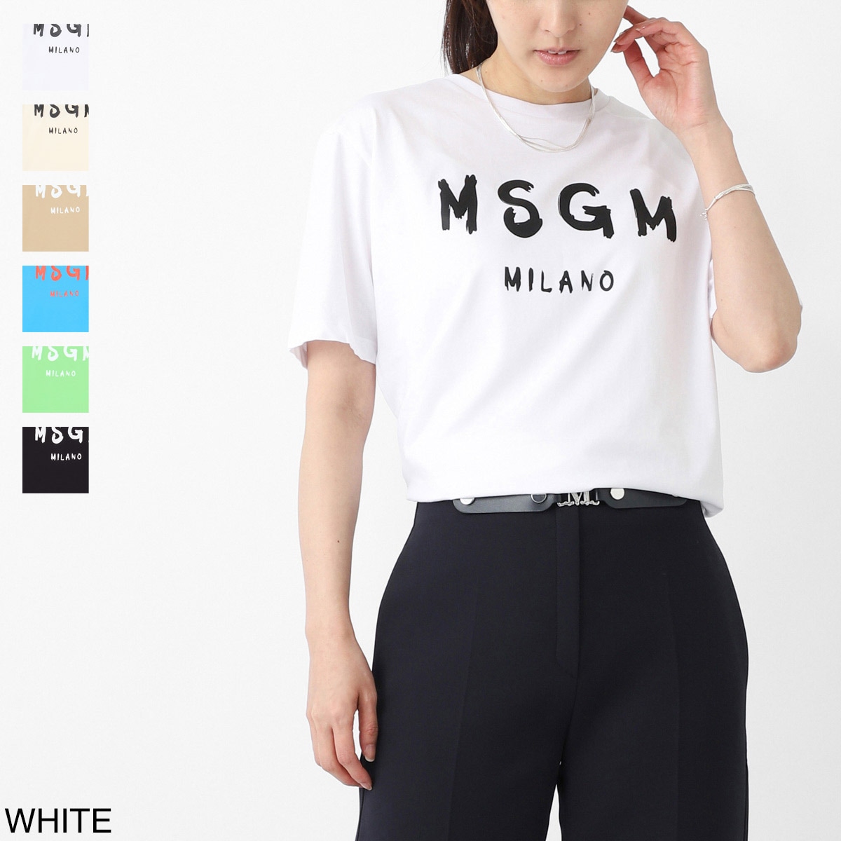 『ネコポス対応(1点まで)』MSGM エムエスジーエム クルーネックTシャツ/KIDS キッズ ガールズ ボーイズ/ロゴ プリントTシャツ ロゴT レディース