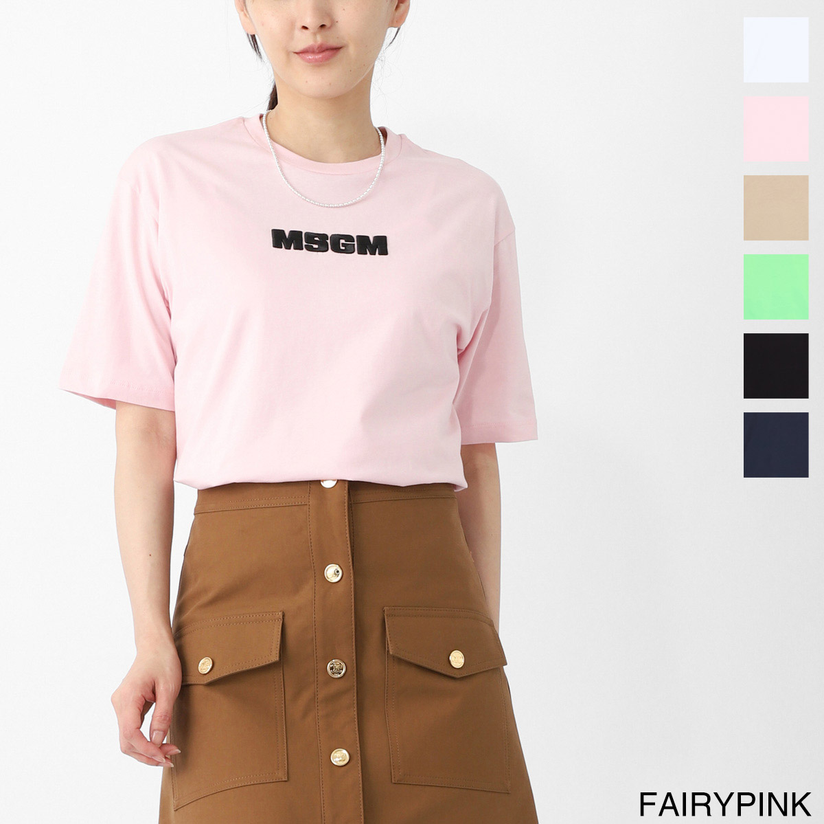 MSGM エムエスジーエム クルーネックTシャツ/KIDS キッズ ガールズ ボーイズ/ロゴ プリントTシャツ ロゴT レディース