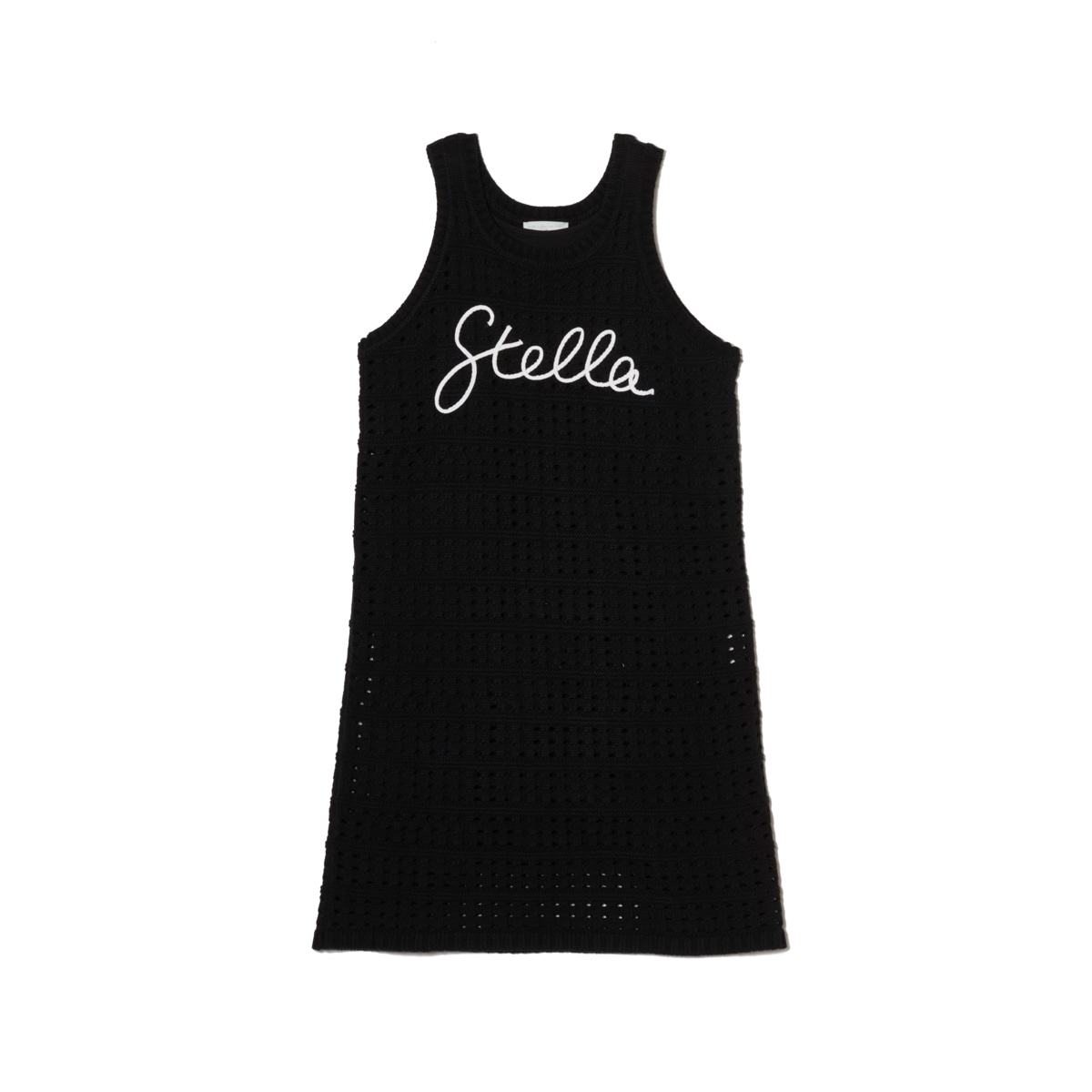 STELLA McCARTNEY ステラマッカートニー ノースリーブワンピース/ニットワンピース KIDS キッズ ガールズ/ワンピース ニット ノースリーブ クロシェ ロゴ刺繍 レディース