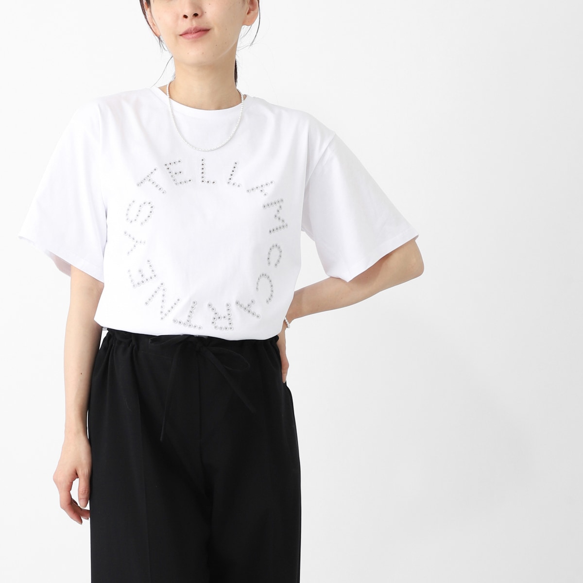 STELLA McCARTNEY ステラマッカートニー クルーネックTシャツ/KIDS キッズ ガールズ/コットン ロゴ刺繍 レディース