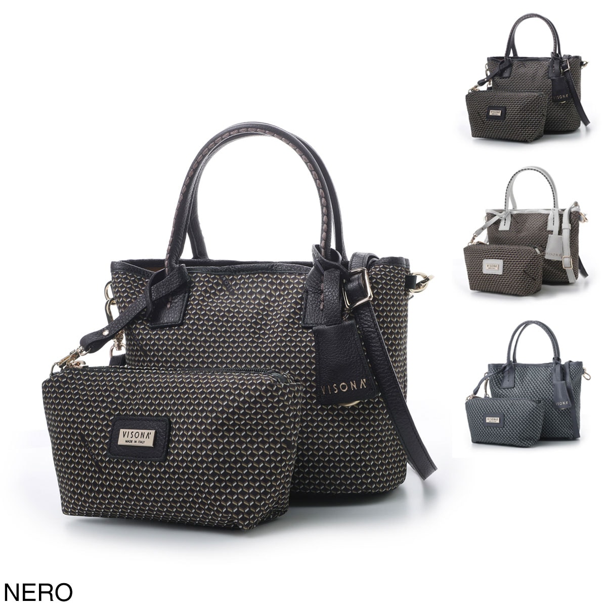 VISONA ヴィソナ ハンドバッグ 2WAY/ショルダーバッグ/ハンドバッグ ショルダーバッグ バッグインバッグ ポーチ付き モノグラムプリント レディース