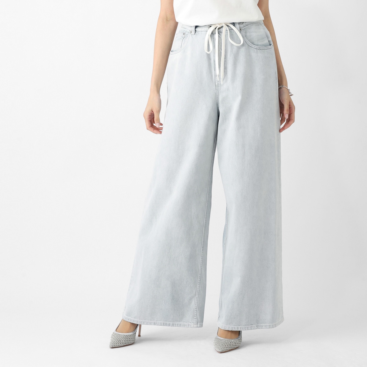 MM6 Maison Margiela エムエム 6 メゾンマルジェラ ジップフライジーンズ/ワイドレッグ ジーンズ/WIDE-LEG JEANS レディース
