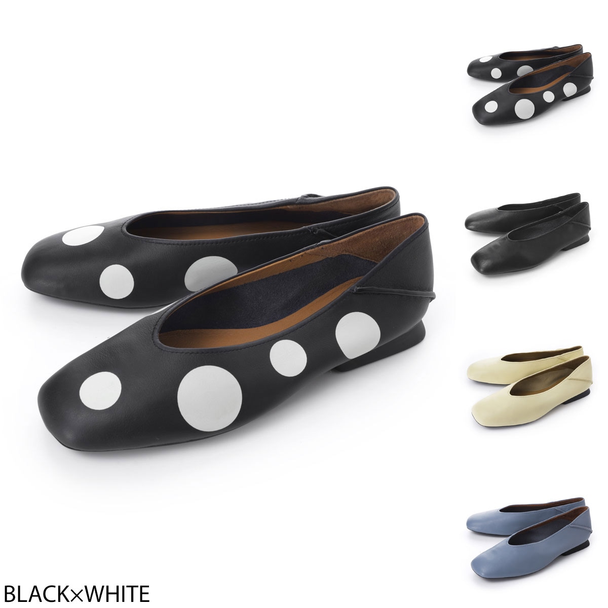 Camper カンペール バレエシューズ/フラットシューズ/CASI MYLA ソフトレザー Vカット フラット バレエシューズ バブーシュ【大きいサイズあり】 レディース
