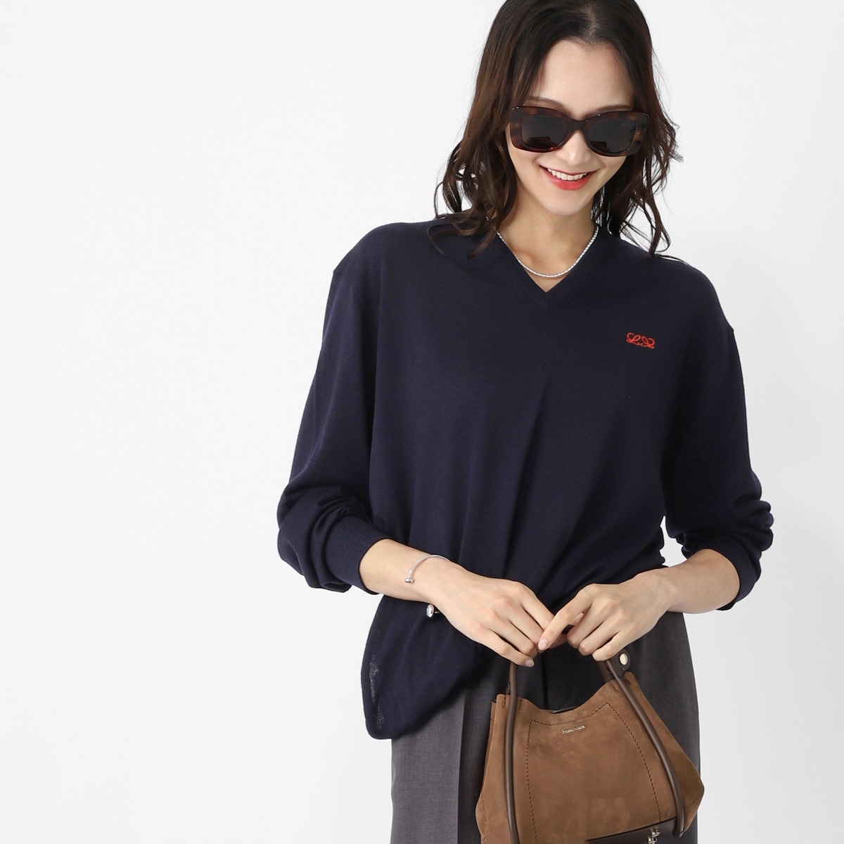 LOEWE ロエベ Vネック ニット/セーター/DRAPED SWEATER レディース