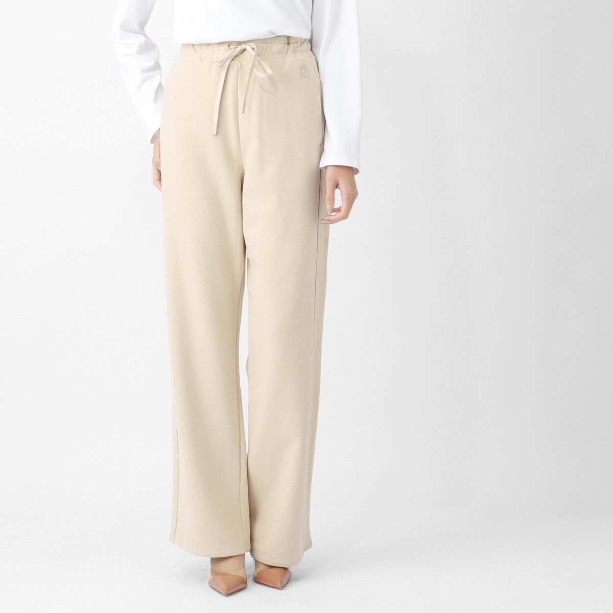WEEKEND Max Mara ウィークエンドマックスマーラ イージーパンツ/コットンパンツ/VOLIERA テーパード スウェットパンツ リブ編み ニット コットン ワンポイントロゴ レディース