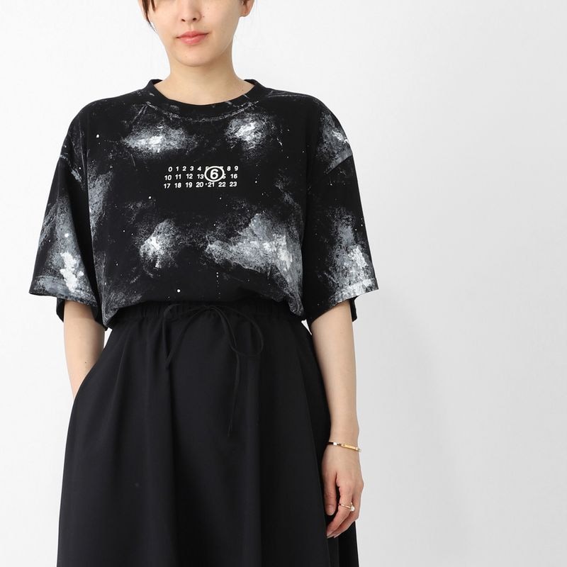 MM6 Maison Margiela エムエム 6 メゾンマルジェラ クルーネックTシャツ/PAINT JERSEY T-SHIRT ホワイトペイント レディース