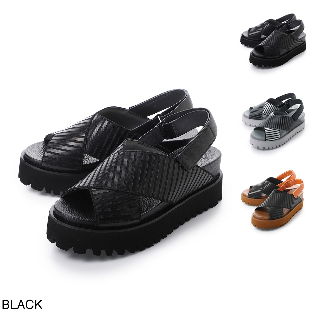 UNITED NUDE ユナイテッドヌード サンダル/Rico X Sandal クロスエラスティック 厚底サンダル【大きいサイズあり】 レディース
