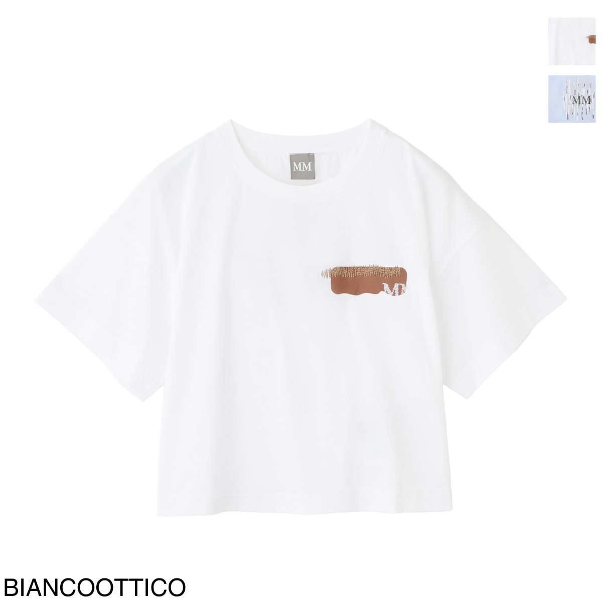 MAX MARA MM マックスマーラ エムエム クルーネックTシャツ/FUNALE MMロゴ クロップド丈 レディース