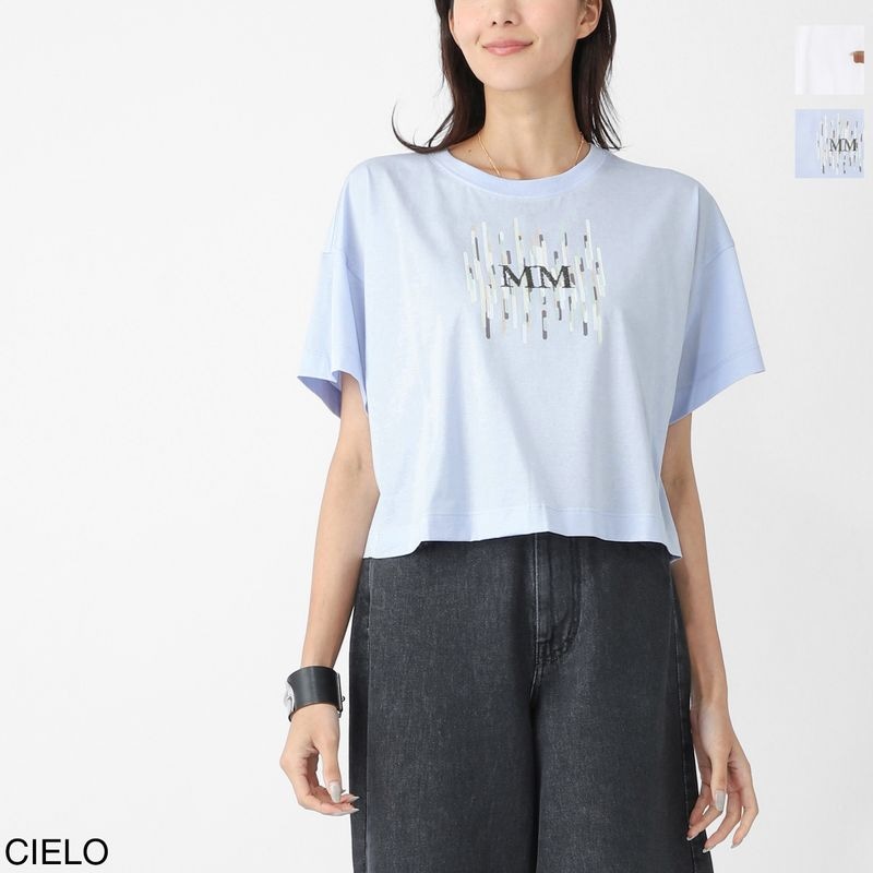 MAX MARA MM マックスマーラ エムエム クルーネックTシャツ/FUNALE MMロゴ クロップド丈 レディース
