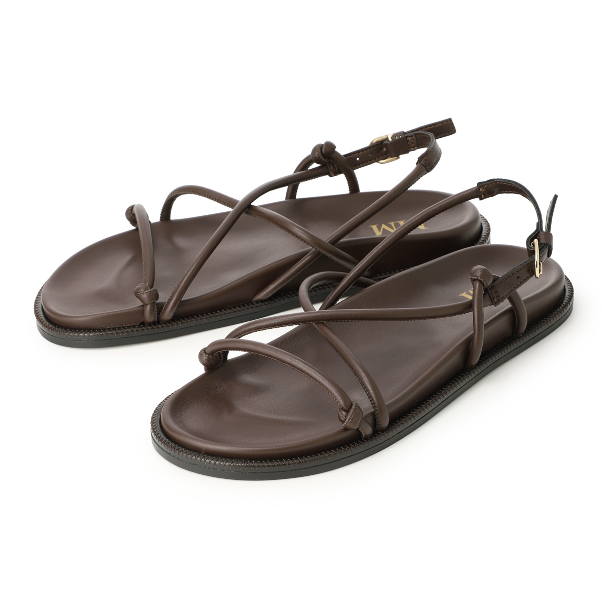 MAX MARA MM マックスマーラ エムエム サンダル/LUSSO フラットサンダル ダークブラウン【大きいサイズあり】 レディース