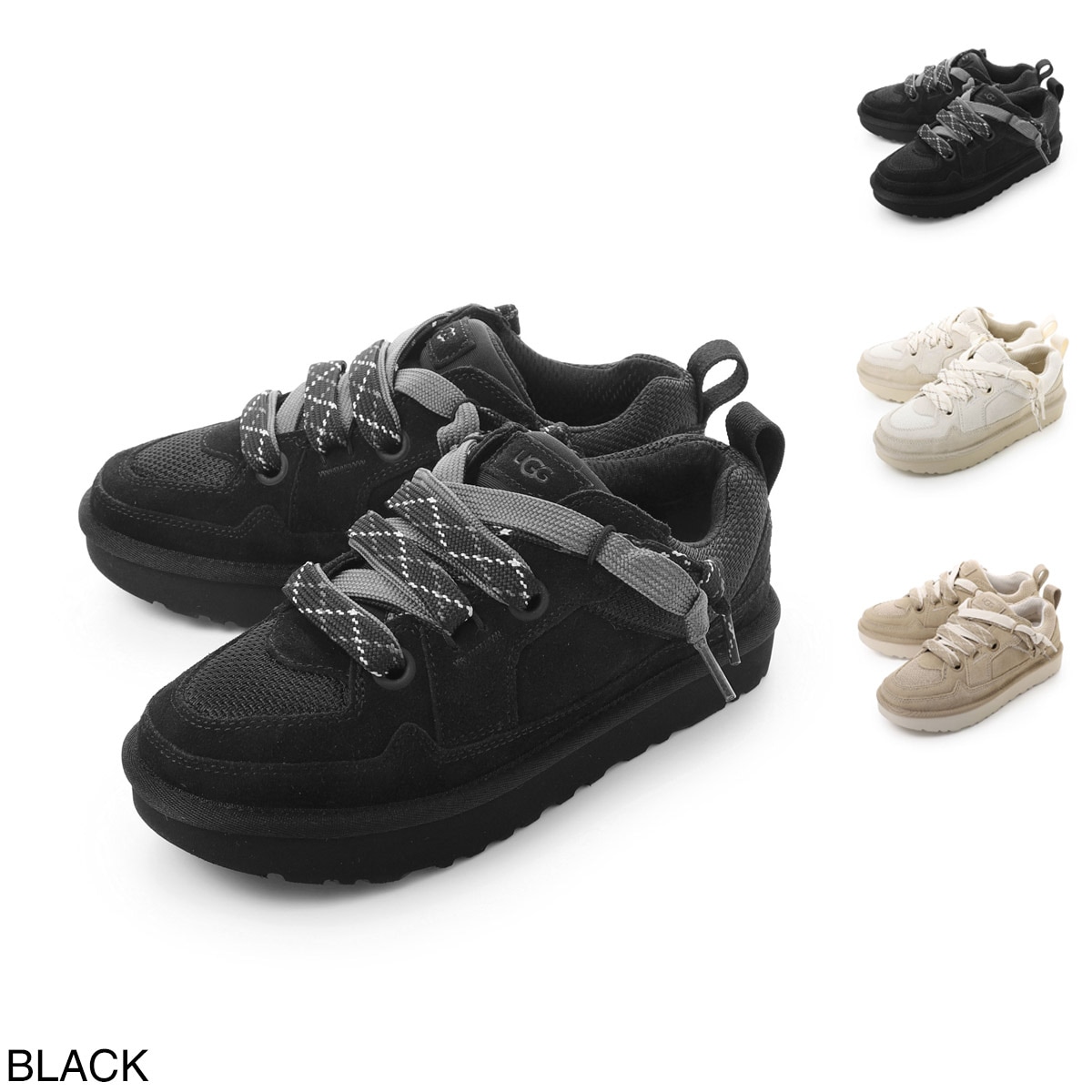 UGG アグ スニーカー/LO LOWMEL ロー ローメル スエード メッシュ ロゴ レディース