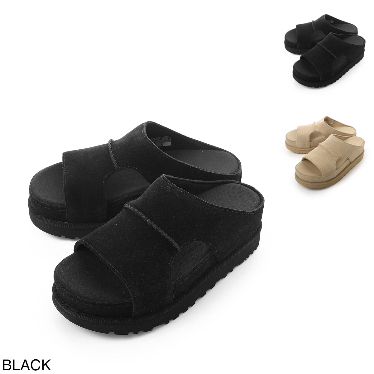 UGG アグ サンダル/スライドサンダル スリッポン/GOLDENSTAR HI CUTOUT SLIDE ゴールデンスター ハイ カットアウト スライド スエード プラットホーム レディース