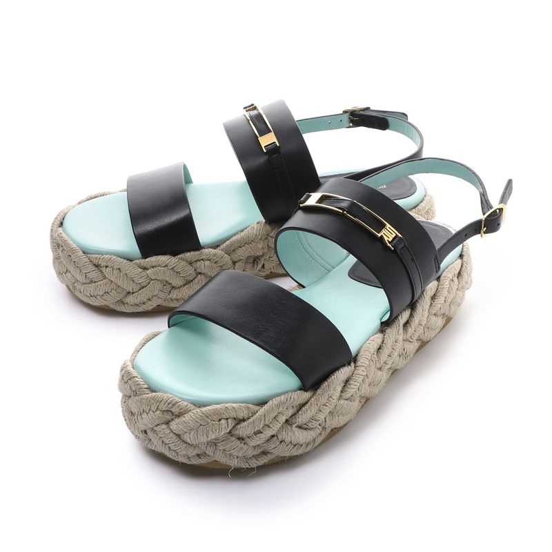 sergio rossi セルジオ ロッシ サンダル/Sandal-10 BITT WEDGE ウェッジサンダル メタルプレート厚底【大きいサイズあり】 レディース