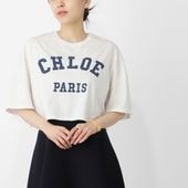 Chloe クロエ クルーネックTシャツ/KIDS キッズ ガールズ/クロップド丈 コットン クルーネック ロゴ【大きいサイズあり】 レディース