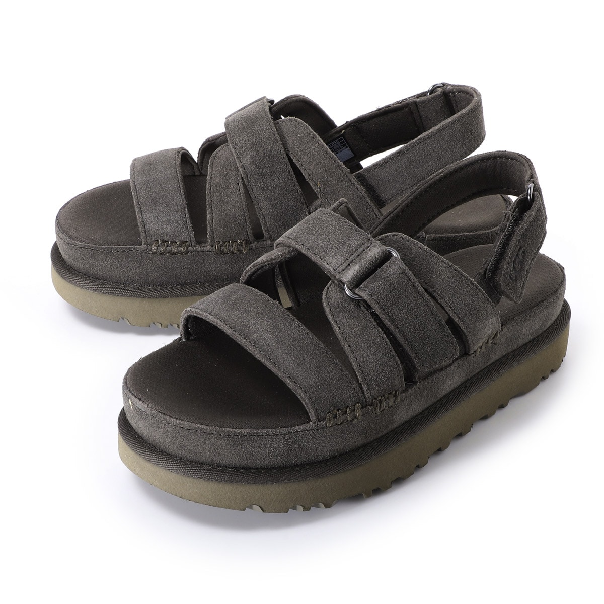 UGG アグ サンダル/Goldenstar Gleam スエード ストラップランダル 厚底 レディース
