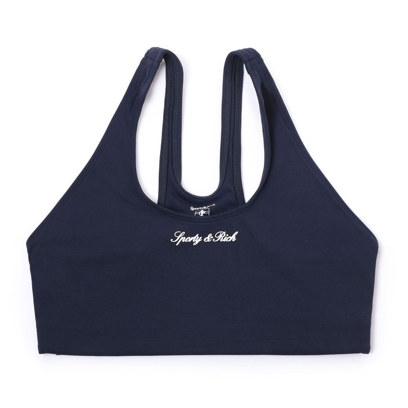 Sporty&Rich スポーティーアンドリッチ スポーツ ブラ/Signature Logo Sports Bra スポーツブラ ノースリーブ ストレッチ ロゴ レディース